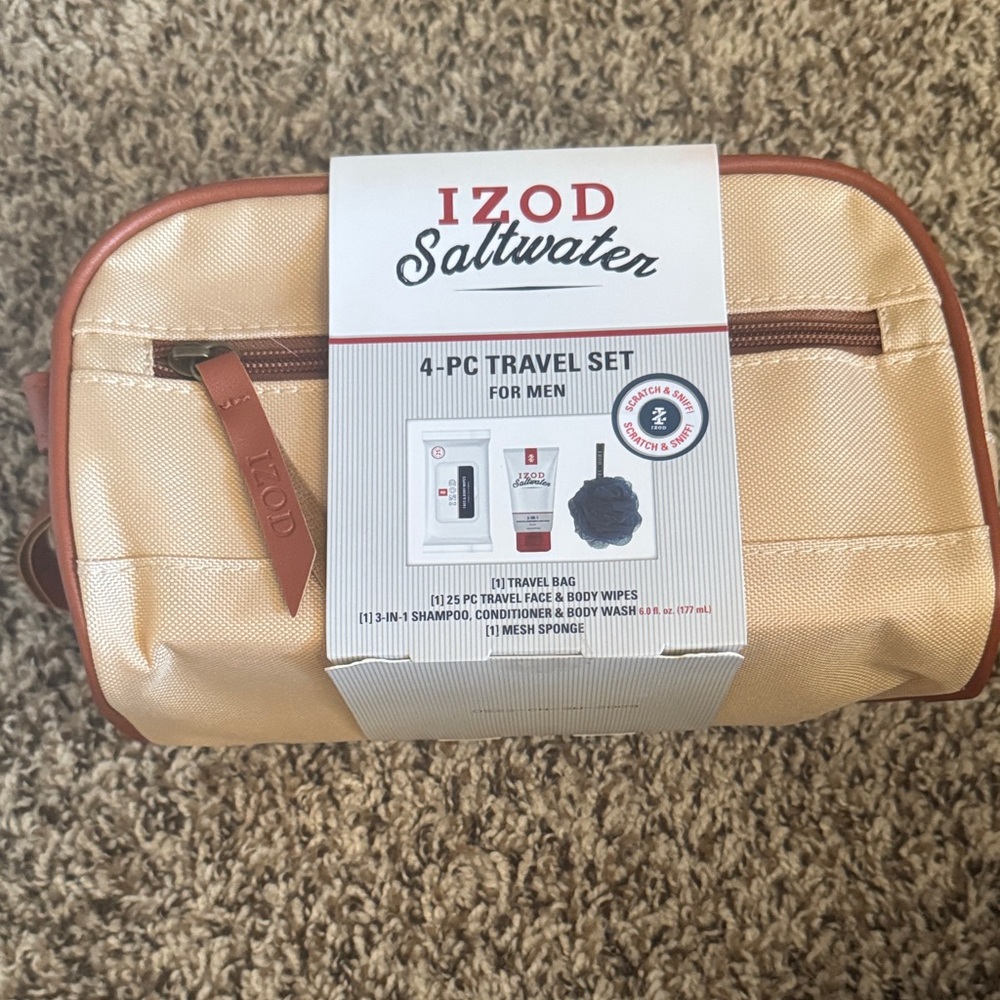 Tan Travel Set for Men- Travel Bag for Grooming